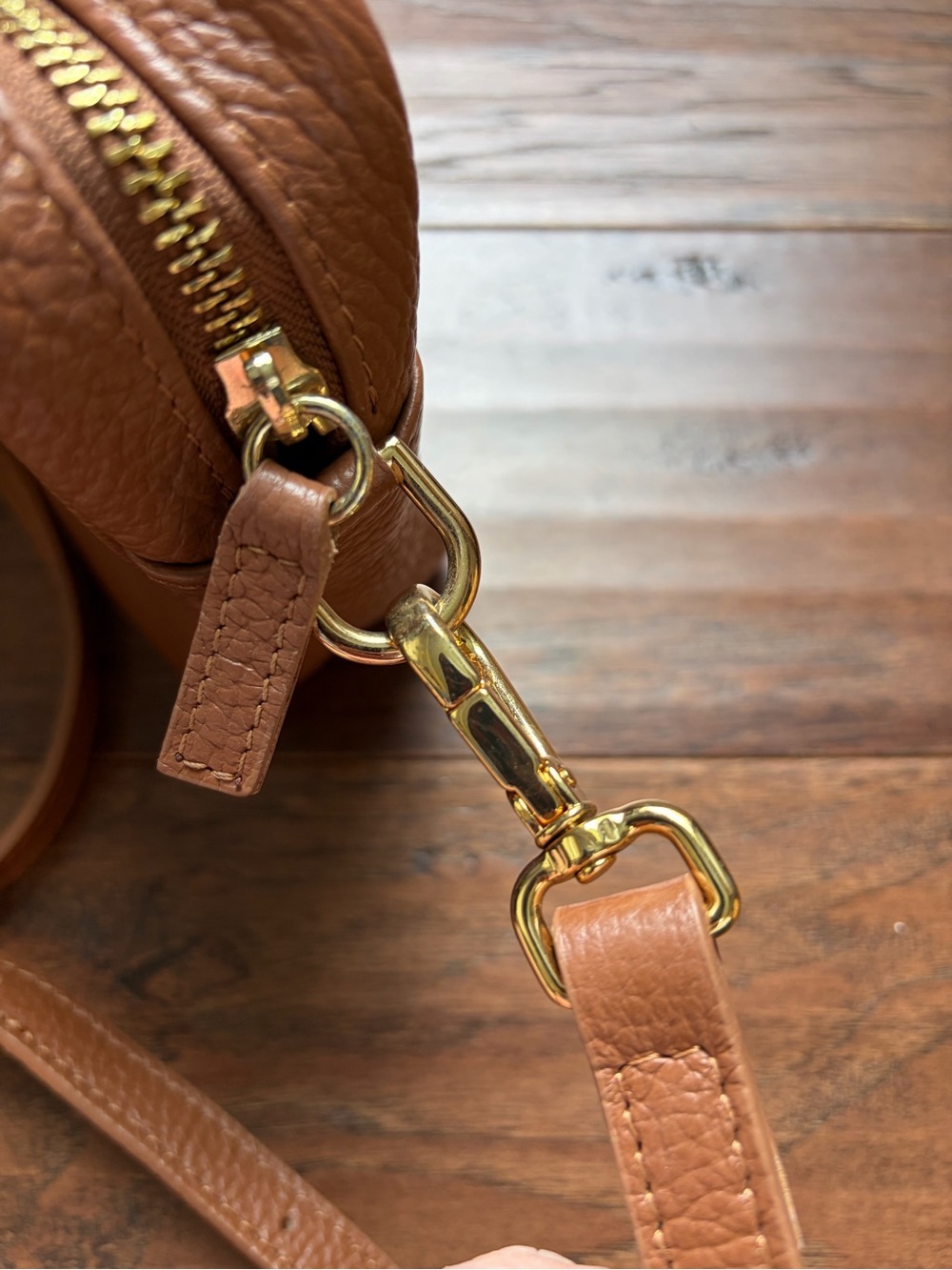 Quince Tan Leather Crossbody Bag - Picture 3 of 9